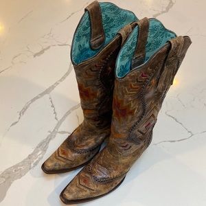 Corral Aztec Embroidered Cowboy Boots